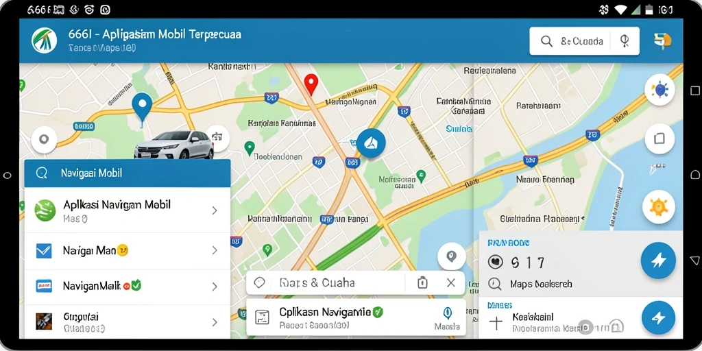 Tampilan antarmuka aplikasi 666I yang intuitif untuk navigasi mobil.