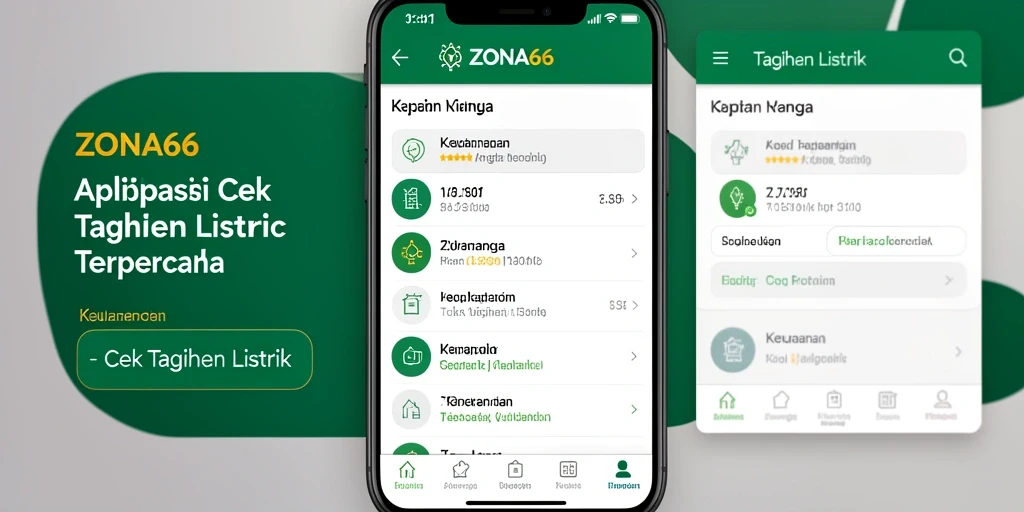 Antarmuka ZONA66 untuk cek tagihan listrik yang sederhana dan intuitif.